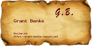Grant Benke névjegykártya